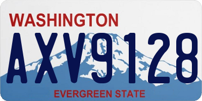 WA license plate AXV9128