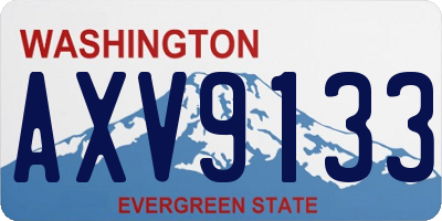 WA license plate AXV9133