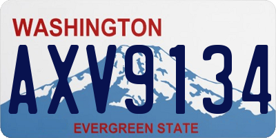 WA license plate AXV9134