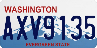 WA license plate AXV9135
