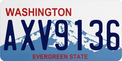 WA license plate AXV9136