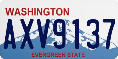 WA license plate AXV9137