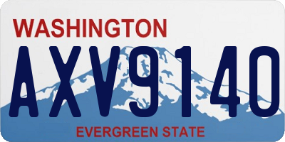 WA license plate AXV9140