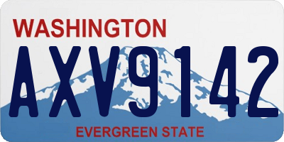 WA license plate AXV9142