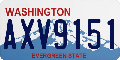 WA license plate AXV9151