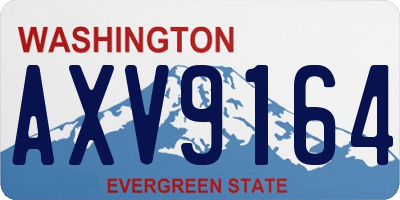 WA license plate AXV9164