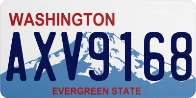 WA license plate AXV9168