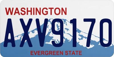 WA license plate AXV9170