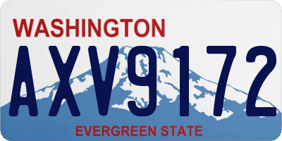 WA license plate AXV9172