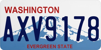 WA license plate AXV9178
