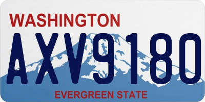 WA license plate AXV9180