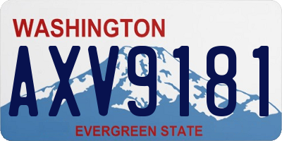 WA license plate AXV9181