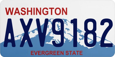 WA license plate AXV9182