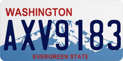 WA license plate AXV9183