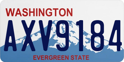 WA license plate AXV9184