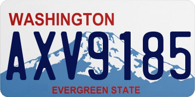 WA license plate AXV9185