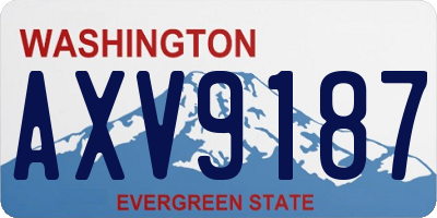 WA license plate AXV9187