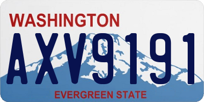 WA license plate AXV9191