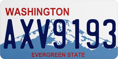 WA license plate AXV9193