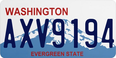 WA license plate AXV9194