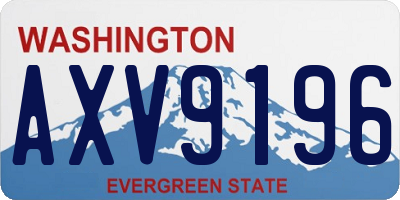 WA license plate AXV9196