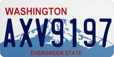 WA license plate AXV9197
