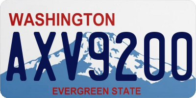 WA license plate AXV9200