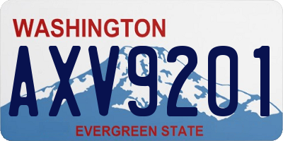 WA license plate AXV9201