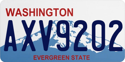 WA license plate AXV9202