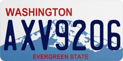 WA license plate AXV9206