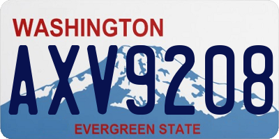 WA license plate AXV9208