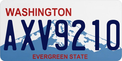 WA license plate AXV9210