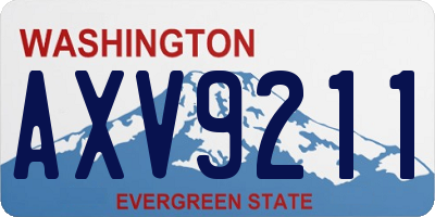 WA license plate AXV9211