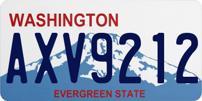 WA license plate AXV9212