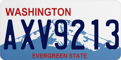 WA license plate AXV9213