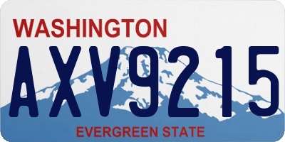 WA license plate AXV9215