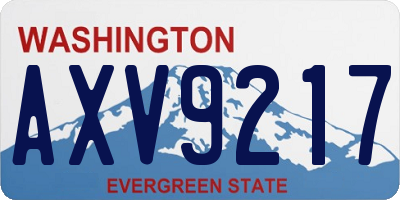 WA license plate AXV9217