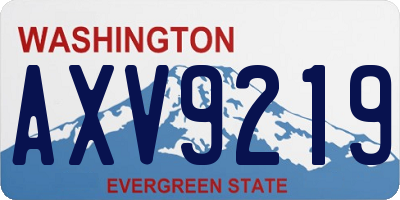 WA license plate AXV9219