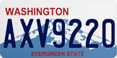 WA license plate AXV9220