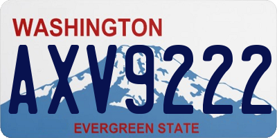 WA license plate AXV9222
