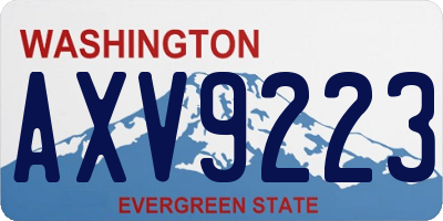 WA license plate AXV9223