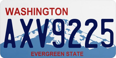 WA license plate AXV9225
