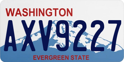 WA license plate AXV9227