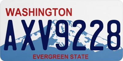 WA license plate AXV9228