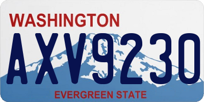 WA license plate AXV9230