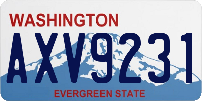 WA license plate AXV9231