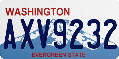 WA license plate AXV9232