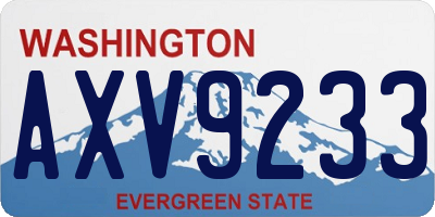 WA license plate AXV9233