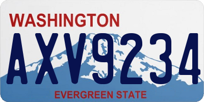 WA license plate AXV9234