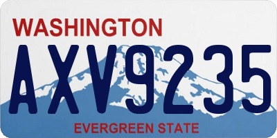 WA license plate AXV9235